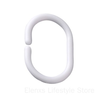 24pcs/Set White Plastic C Shape Bath Drape Shower Ring Loop Bendable Bathroom Curtain Hooks ELEN (2)