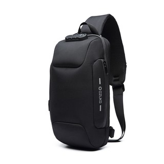 OZUKO Anti-theft Bag USB Charging Waterproof Password Lock Chest Bag Shoulder Bag Sling Bag For Man