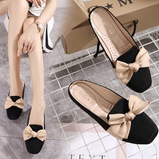 korean bowknot suede doll shoes for women loafer