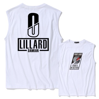♧☑☂Trend Sleeveless T-shirt Male Student Basketball Sports NBA Lillard No. 0 Four Seasons Tide Brand