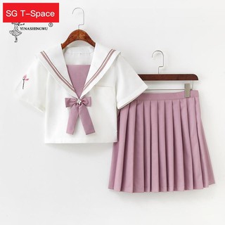 ◊✟Japanese Pink JK Uniforms College Middle School Students Sailor Uniforms School JK Uniforms Anime
