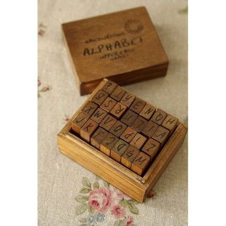 Wooden Alphabet Stamp (Wood Case) (2)