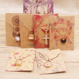 100pcs 5*7cm kraft handmade with love/ love flower earring packing card paper jewelry products display card