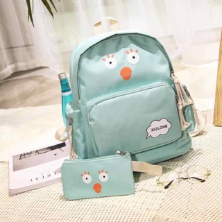 Korean fashion school backpack 2in1