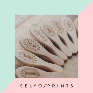 Personalized Engraved Wooden Small Hairbrush (Per Piece)