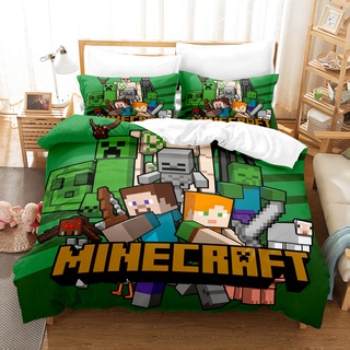 Minecraft Roblox 2 IN 1 Bedsheet Set Single Size Duvet Cover Quilt Cover Child Home Bedroom Comfortable Washable Pillowcase Set