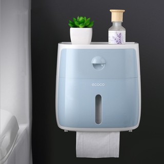 Bathroom waterproof double tissue box plastic toilet paper holder wall-mounted paper holder storage