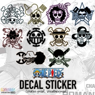 1 PIECE One Piece 'Jolly Roger' - Decal Stickers [Weatherproof] for Laptops, Motorcycles, Bikes, etc