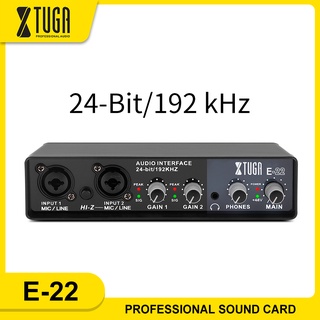 XTUGA E22 Audio Interface Sound Card with Monitoring For PC,Electric Guitar Live Recording