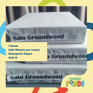 SATO Sub 18 / 63gsm Groundwood Mimeo Paper / Newsprint Paper Short and Long