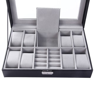 8 Grids Watch Storage Organizer Box Ring Collection Boxes (Black) (5)