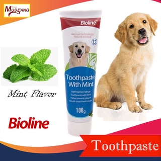 【Ready Stock】◙Bioline Toothpaste with Mint Flavor Dental Care Pet Dog 100g (TOOTHPASTE ONLY)