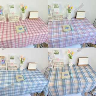 Nordic Checkered Tablecloth Waterproof Tablecloth Dustproof Desk Cover Protector