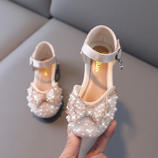 Princess Shoes Girls Sandals Korean Version of2021New Summer Children's Baby Girl Bow Princess Shoes