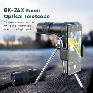 ۞☈APEXEL 8-24X30 Monocular Telescope Compact Retractable Zoom Waterproof Bak4 Professional HD ED Gla