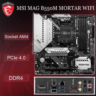 Socket AM4 MSI MAG B550M MORTAR WIFI Motherboard 128GB DDR4 PCI-E 4.0 PCI-E 3.0 M.2 SATA III HDMI Ov
