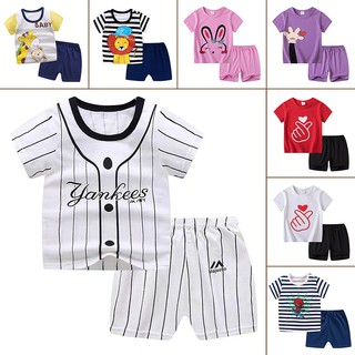 Baby Steps Boys Girls Tshirt Shorts 2 Piece Set Pajamas Terno