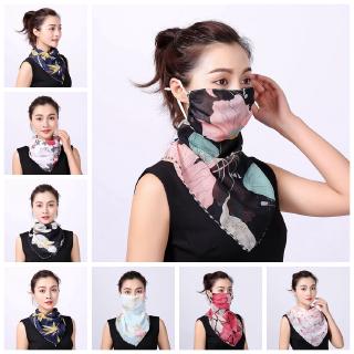 Women Motorcycle Riding Protective Flower Scarf Anti Dust Protection (1)