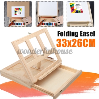 Table Easel Art Drawing Painting Wood Drawer Desktop Box Folding Board Craft bllp