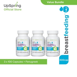 Upspring Milk Booster Fenugreek and Blessed Thistle Lactation Supplement for Breastfeeding (100 Caps