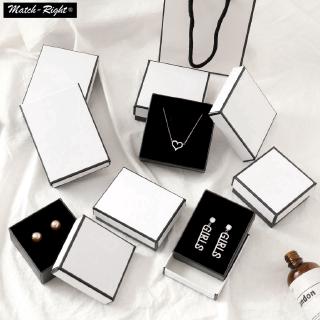 Classic White Black Jewelry Box Sponge Included High Quality Paper Gift Box Necklace Earrings Storage for Gifts #5040 (1)
