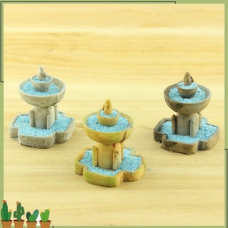 【ST】3Pcs/Set Resin Fountain Miniature Bonsai Garden Decor Micro Landscaping Ornament