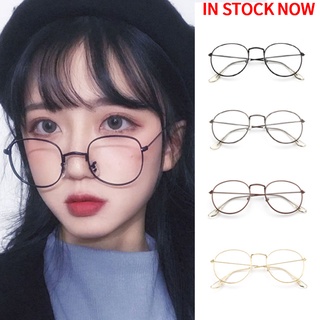 (KIQIFASHION) Anti Radiation Classical Metal Retro Eyeglass Fashion Unisex Vintage Sunglasses Korean Style Women