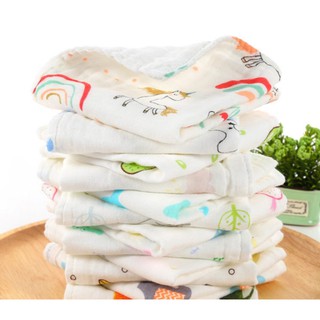 TFL 3pcs Soft Face Towel Gauze Muslin 6-Layer Cotton Baby Wash Cloth Lampin - Random Cute Design (4)