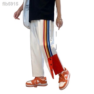 ✙New autumn and spring rainbow trend loose men s sports pants Korean version of the trend trousers r