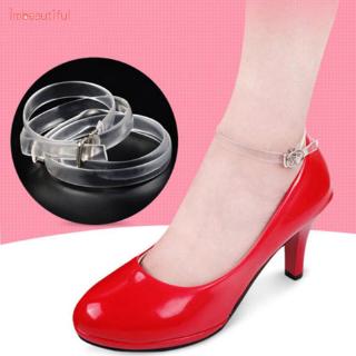 2021Transparent Removable Clear Silicone Shoe Straps Band for Holding Loose High Heeled shoe