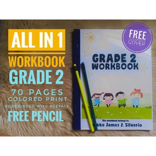 GRADE 2 WORKBOOK / ENG MATH & SCI / 70 COLORED PAGES / BOOKBINDED / FREE CUSTOMIZED COVER & PENCIL