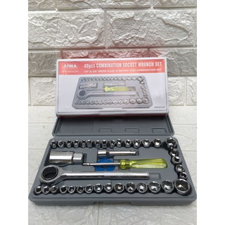 Best Quality 40 Pcs Aiwa Auto Repair Hand Tool Combination Socket Wrench Set (2)