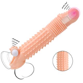 Extender Reusable Delayed Ejaculation Penis Enlargement Condoms Vibrating Sex Toys
