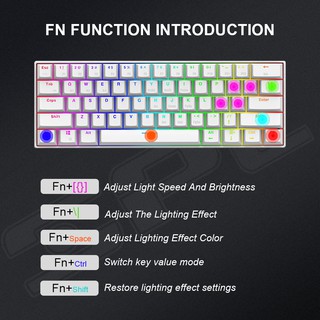 SPL 61 PRO Mechanical Keyboard Dual Mode Bluetooth Hot Swappable RGB Backlit 60% Gaming Brown Switch (5)