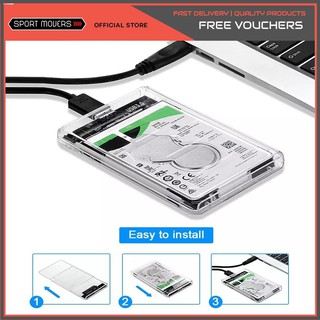 HARD DISK♟Case Enclosure HDD USB 3.0 To SATA HDD Hard Drive External Enclosure Black Case