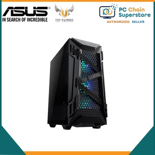 ♦ↂASUS TUF Gaming GT301 ATX mid-tower compact case with tempered glass side panel, honeycomb front p