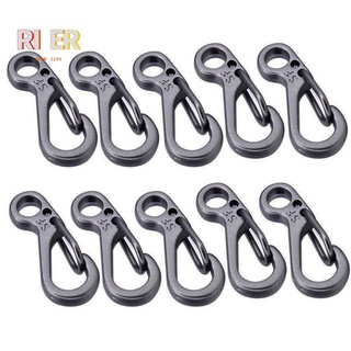10PCS/Mini Spring Backpack Clasps Climbing Carabiners EDC Keychain Camping Bottle Hooks Survival Gear - Grey