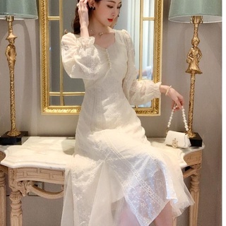 Early autumn lace dress women's spring and autumn dress 2021 new tide dress fairy super fairy