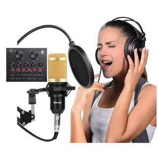 BM-800 Set Condenser Microphone with V8 Audio Sound Card