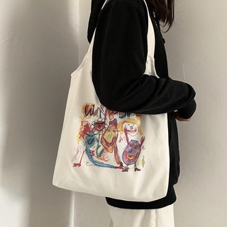 Canvas shoulder bag 2020 new Japanese small fresh art comic canvas women's shoulder bag in student canvas bag (1)