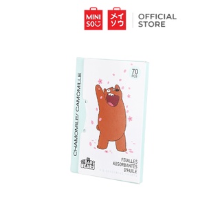☸✧Miniso We Bare Bears Chamomile Oil Control Facial Paper Film Absorbing Sheets Makeup Paper