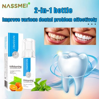 【NASSMEI】 Teeth Whitening Fresh Breath Mousse Teeth Cleaner Tartar Remover Go Yellow Toothpaste
