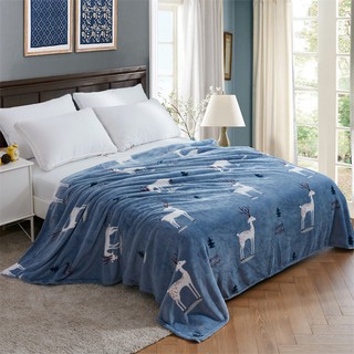 【Ready stock】Luxury Coral Velvet Soft Warm Blanket for bed Mint Green carpet Blue