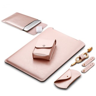 Leather Sleeve Case For MacBook/Laptop Bag with Mouse Pad (1)