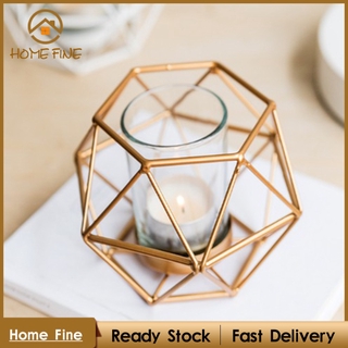 【Home Fine】Touch Nordic Style 3D Geometric Candlestick Metal Wall Candle Holder Sconce Matching Small Tea Light taper candle holder