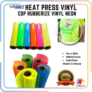 CDP Rubberize Heat Press Vinyl for Tshirt Printing Yasen 1m x 20in Neon Color