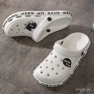 Men's Korean-Style Breathable Hole ShoesinsTrendy Sandals Summer Outdoor Soft Platform Non-Slip Couple Lazy Pump Slippers