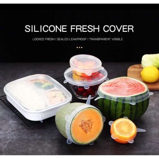 6pcs/pack Reusable Silicone Stretch Durable Expandable Food Fruit Fresh Cover