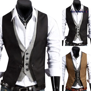 Men'S Sleeveless V-Neck Suit Vest