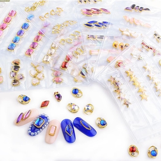 OCEANMAP Japanese DIY Nail Art Decorations Diamond Glitter Glass Charms Nail Art Jewelry Charms Heart Various Shapes Manicure Accessories Geometric 30pcs/pack 3D Alloy Rhinestone